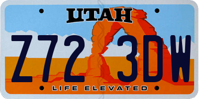 UT license plate Z723DW