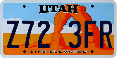 UT license plate Z723FR
