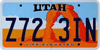 UT license plate Z723IN