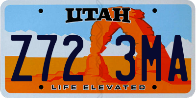 UT license plate Z723MA