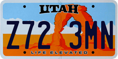 UT license plate Z723MN