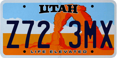 UT license plate Z723MX