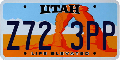 UT license plate Z723PP
