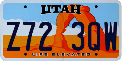 UT license plate Z723QW