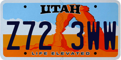 UT license plate Z723WW