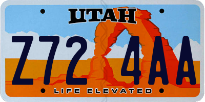 UT license plate Z724AA