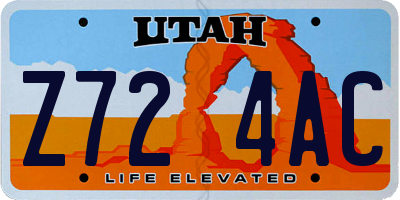 UT license plate Z724AC