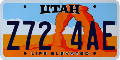 UT license plate Z724AE