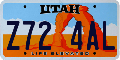 UT license plate Z724AL