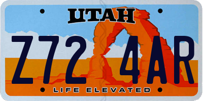 UT license plate Z724AR
