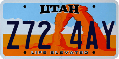 UT license plate Z724AY