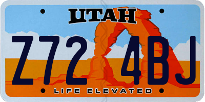 UT license plate Z724BJ