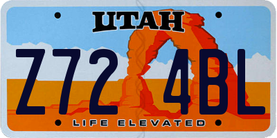 UT license plate Z724BL