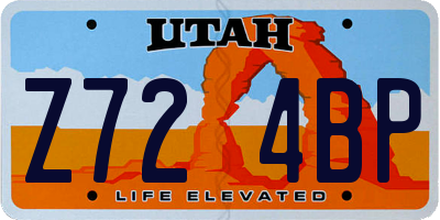 UT license plate Z724BP