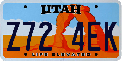 UT license plate Z724EK