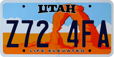 UT license plate Z724FA