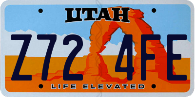 UT license plate Z724FE