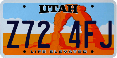 UT license plate Z724FJ