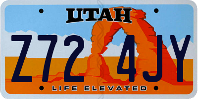 UT license plate Z724JY