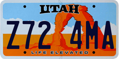 UT license plate Z724MA