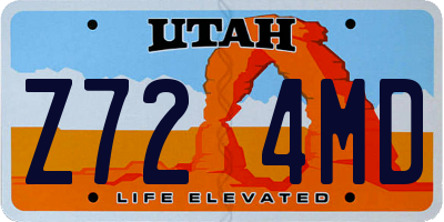 UT license plate Z724MD