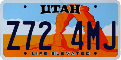 UT license plate Z724MJ