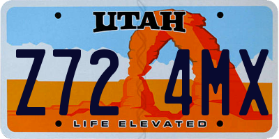 UT license plate Z724MX
