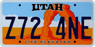 UT license plate Z724NE