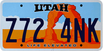 UT license plate Z724NK