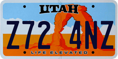 UT license plate Z724NZ