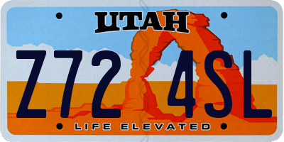 UT license plate Z724SL