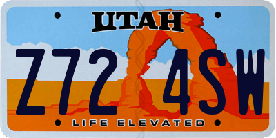 UT license plate Z724SW