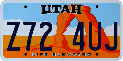 UT license plate Z724UJ