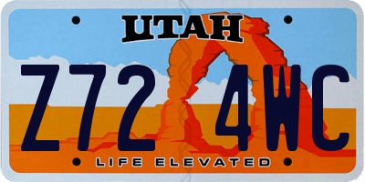 UT license plate Z724WC