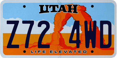 UT license plate Z724WD