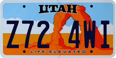 UT license plate Z724WI