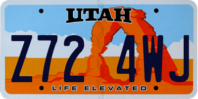 UT license plate Z724WJ