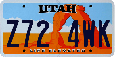 UT license plate Z724WK