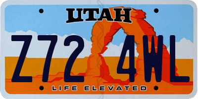 UT license plate Z724WL