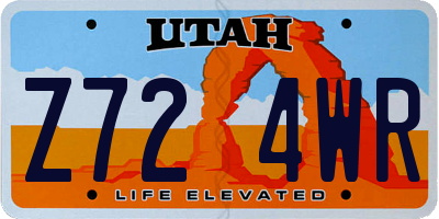 UT license plate Z724WR