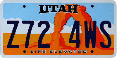 UT license plate Z724WS