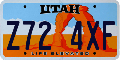 UT license plate Z724XF