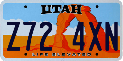 UT license plate Z724XN