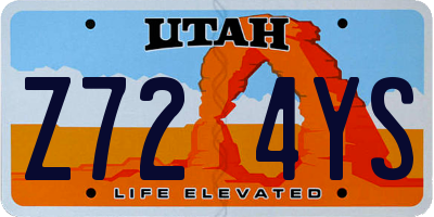 UT license plate Z724YS