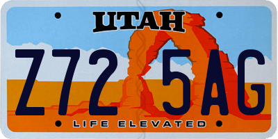 UT license plate Z725AG