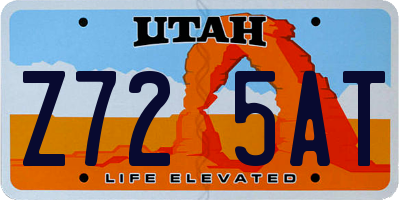 UT license plate Z725AT
