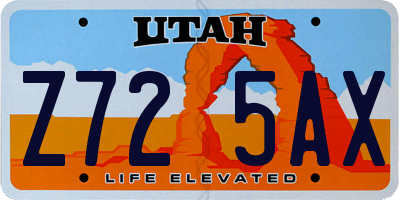 UT license plate Z725AX