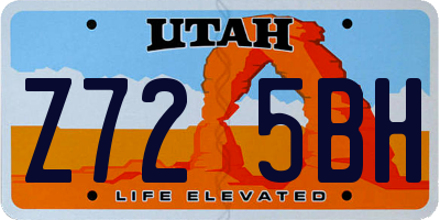 UT license plate Z725BH