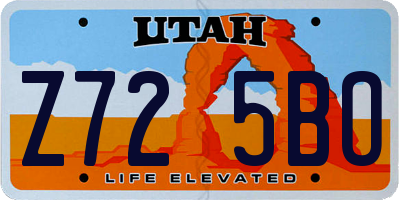 UT license plate Z725BO