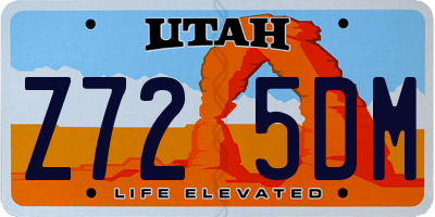 UT license plate Z725DM
